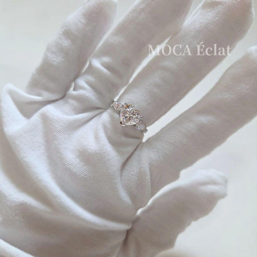 モアサナイト 2.7ct リング ハートシェイプ オールモアサナイト S925