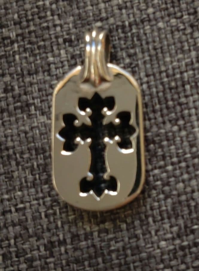 ディールデザイン リリークロスドッグタグペンダントトップ シルバー