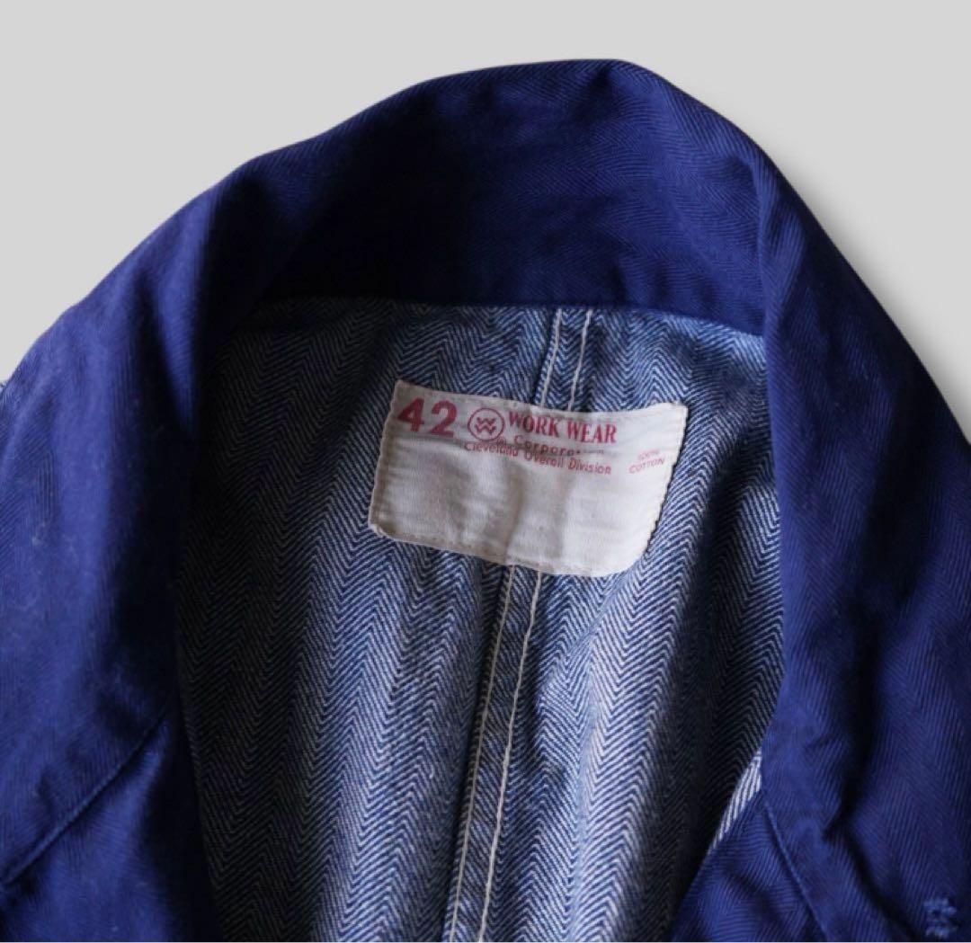 ヘリンボーンワークコート ショップコート メカニックコート 80´s ロング