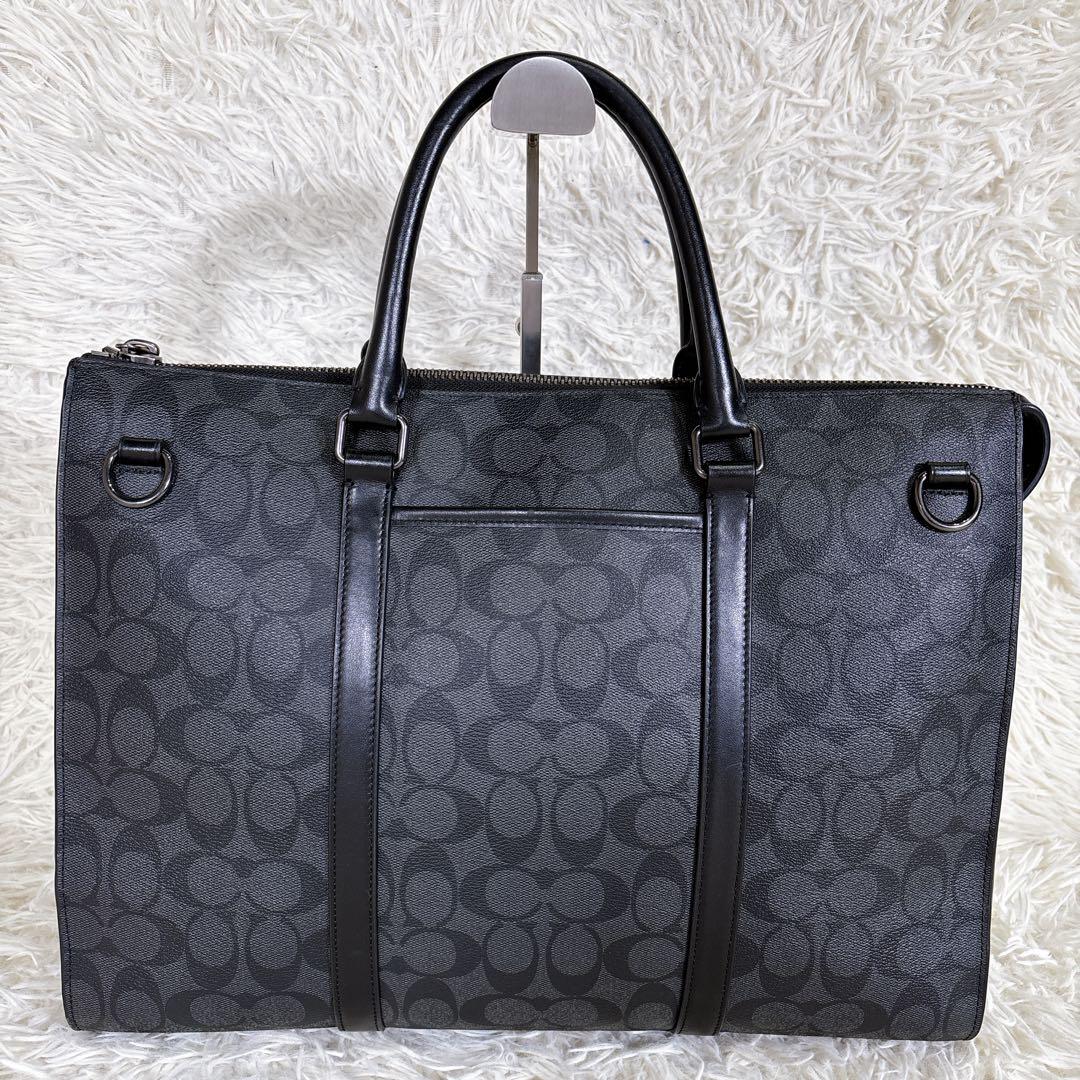 極美品】COACH グラハム ジップブリーフ 2way ビジネスバッグ 黒