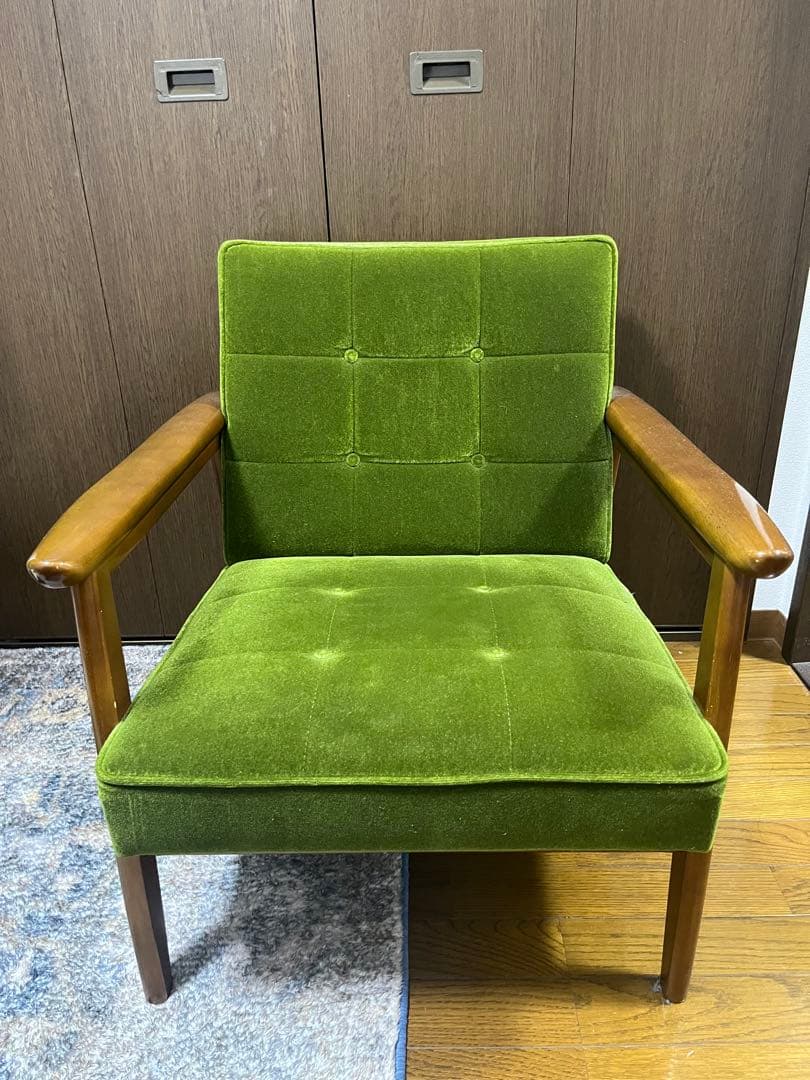 たのメル送料込み】カリモク60 Kチェア 1シーター モケットグリーン