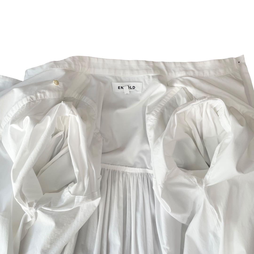 極美品✨ENFOLD FRILL OVER BL フリルオーバーブラウス 白 L