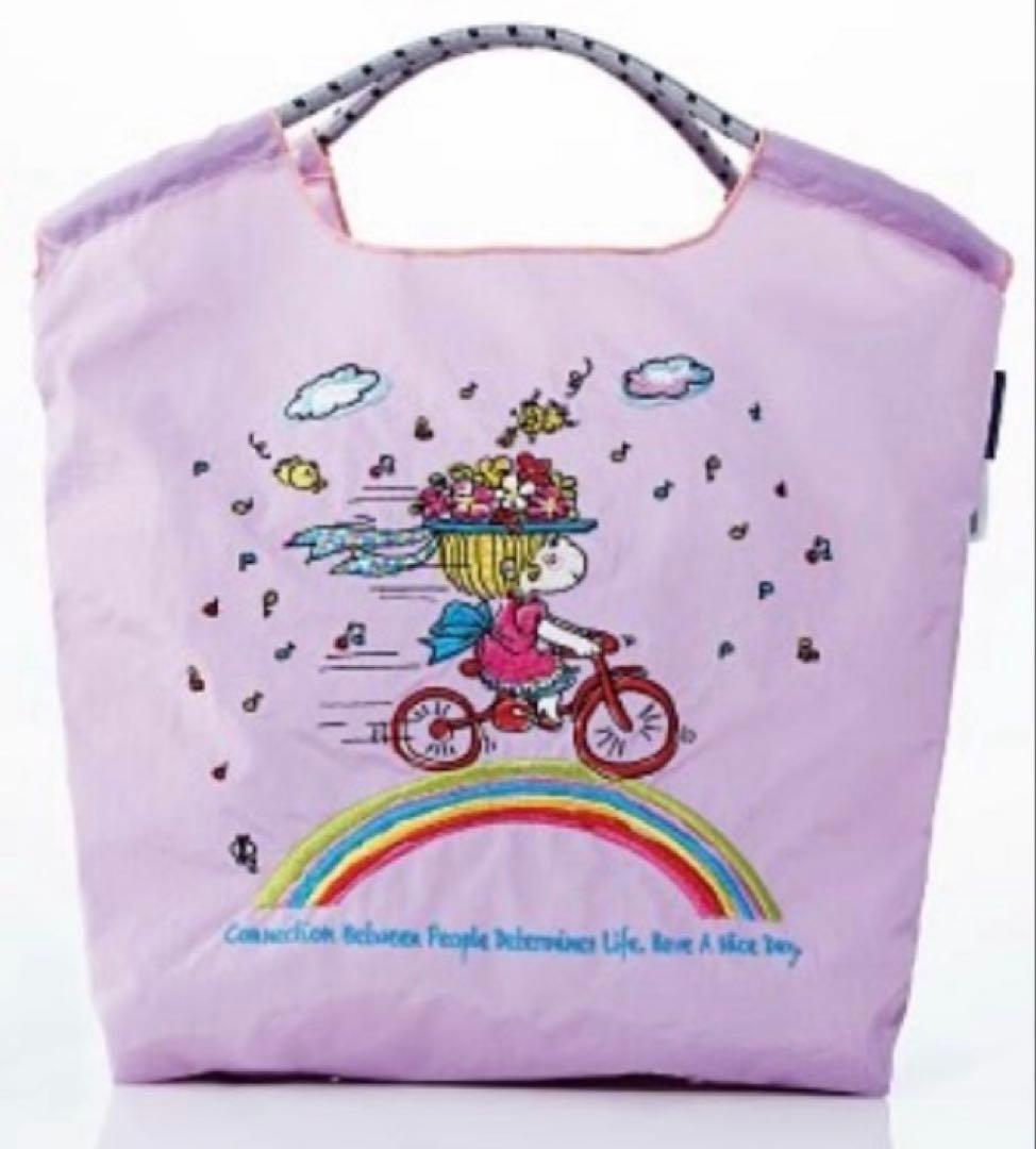 【新品】水森亜土★ボールアンドチェーン バッグ　ショルダーストラップ付（おまけ） 京都高島屋】「Ball＆Chain×水森亜土」TSUNAGU ACTION