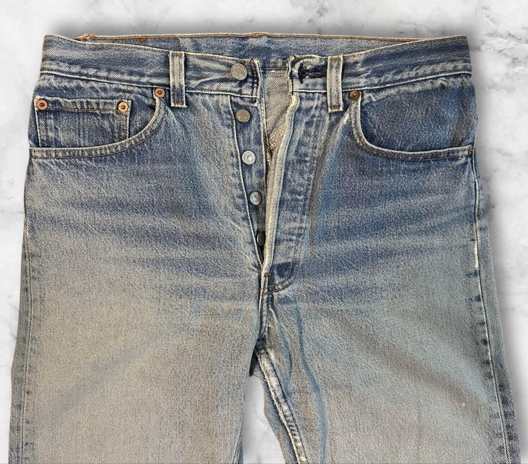 Levi's 501 USA製 90s W32 色落ち 鬼ヒゲ アイスブルー - メルカリ