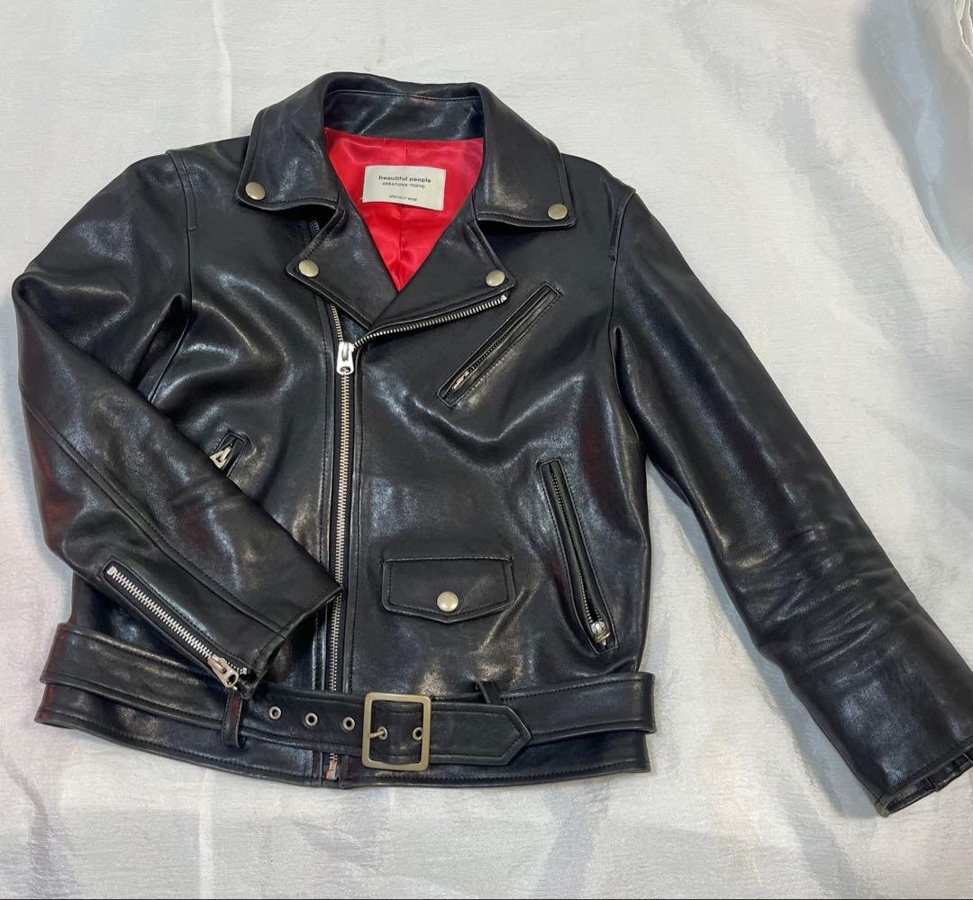 beautiful people 別注 ライダース140 vintage leather THE / a riders jacket size140～160 – beautiful