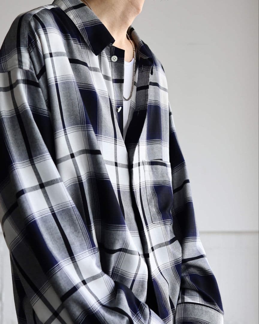Afiit CHECK SHIRT BLUE サイズ1 25SS - メルカリ