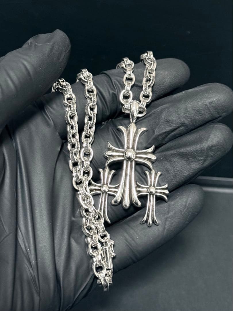 CHROME ネックレス ペーパーチェーン タイニー トリプルクロス