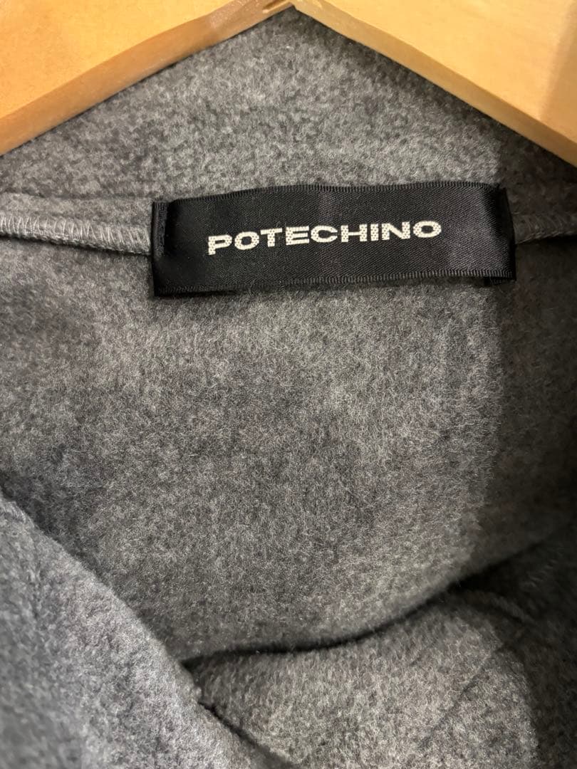 週末セール❗️ポテチーノ　さえら　グレー　ロングベスト　ロングジレ ロングコート 春 レディース ベスト ノースリーブ ロングジレ トレンチ