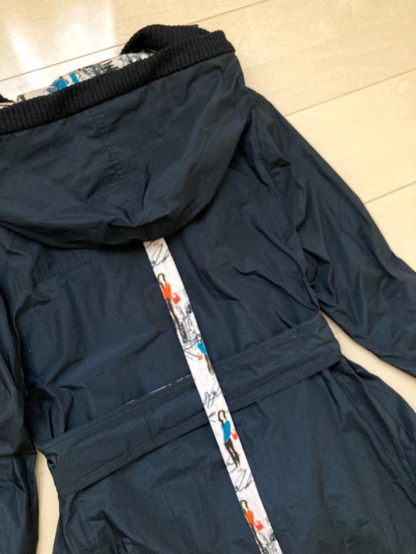 エイココンドウ フード ナイロンバルーンコート Aライン 異素材 ロング