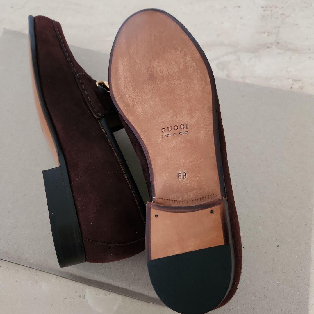 GUCCI グッチ スエード ホースビット ローファー シューズ ブラウン