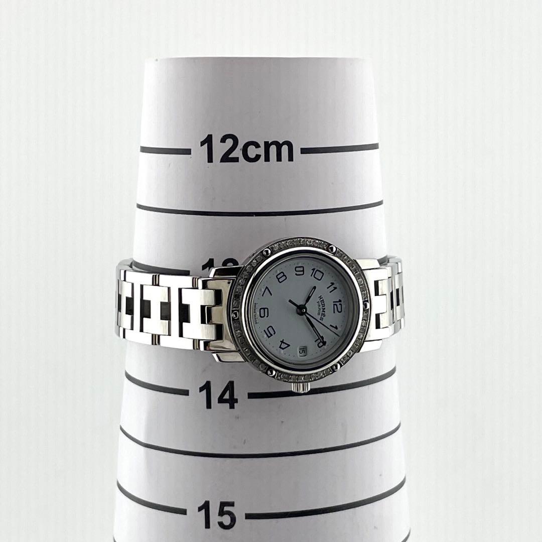 エルメス クリッパー ダイヤベゼル デイト 腕時計 レディース 動作