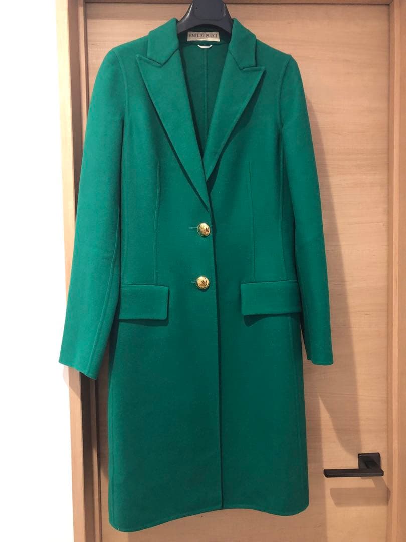 エミリオプッチ EMILIOPUCCI ハーフコート ウール 38 グリーン エミリオプッチ EMILIOPUCCI ハーフコート ウール 38 グリーン