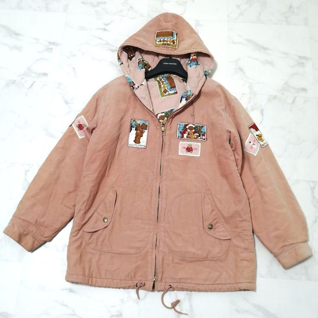 ピンクハウス ブルゾン 羽織 キルティング フード ゼッケン BEAR F くま