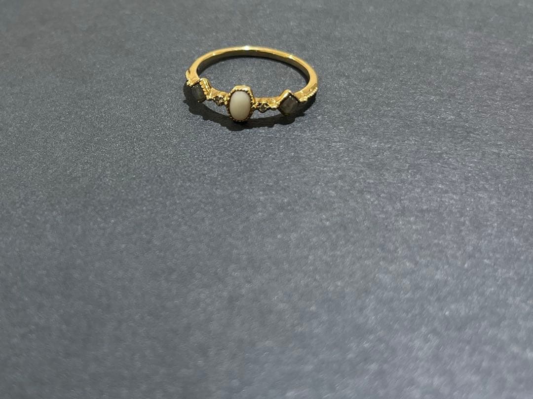 アガット k10 イエローゴールド 9号 珊瑚 ダイヤ ラブラドライト