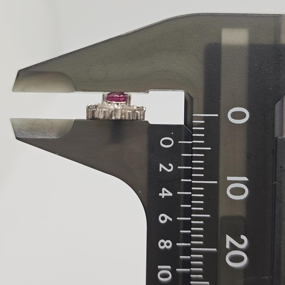 天然ルビー 0.3ct ダイヤモンド 取り巻き ネックレス Pt