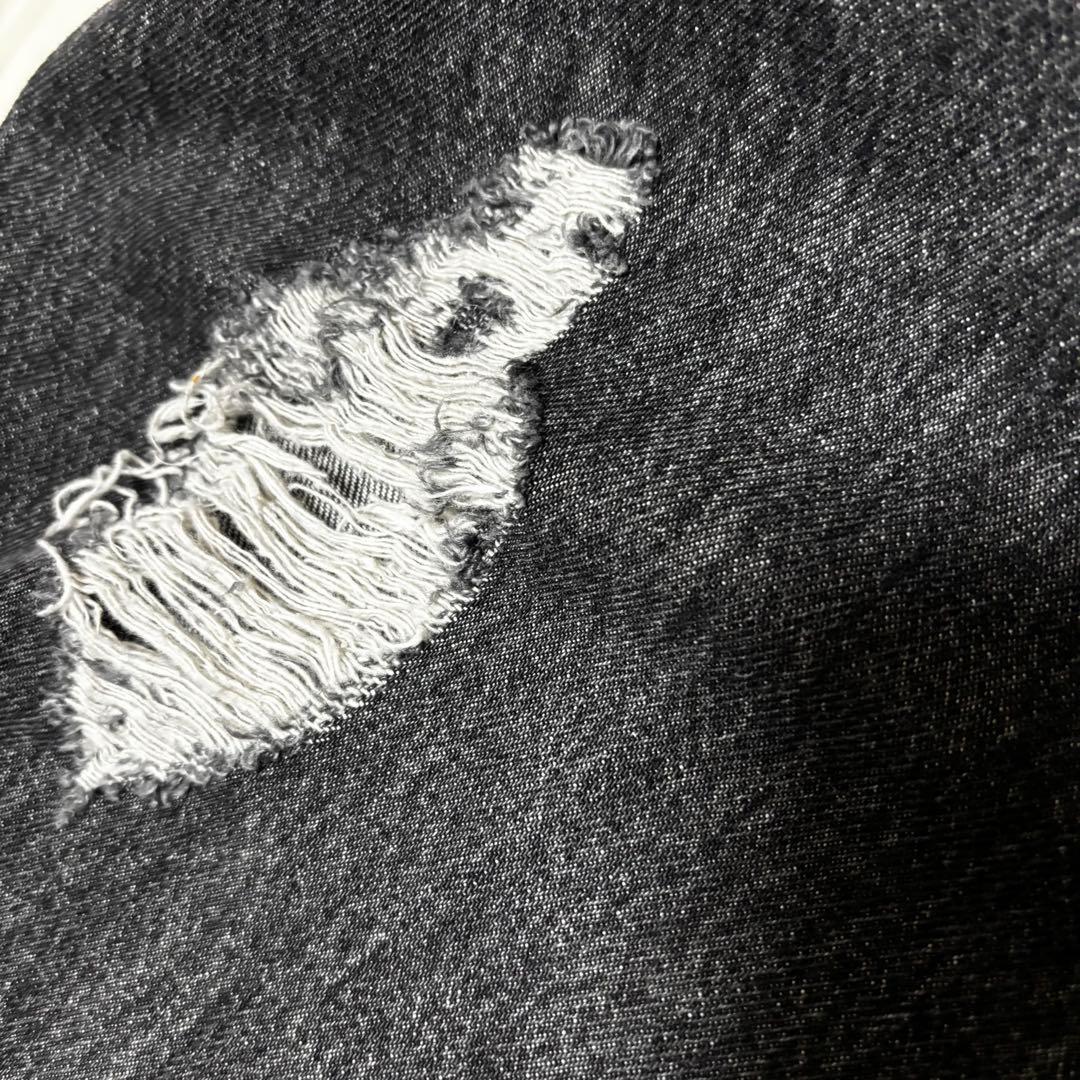 J.W.ANDERSON ダブルウエストデニムパンツ 28 ブラック