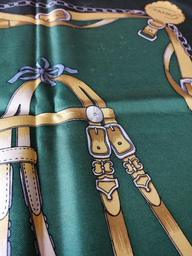 グッチのシルク100%スカーフ オールドグッチ GGロゴ 馬 - メルカリ