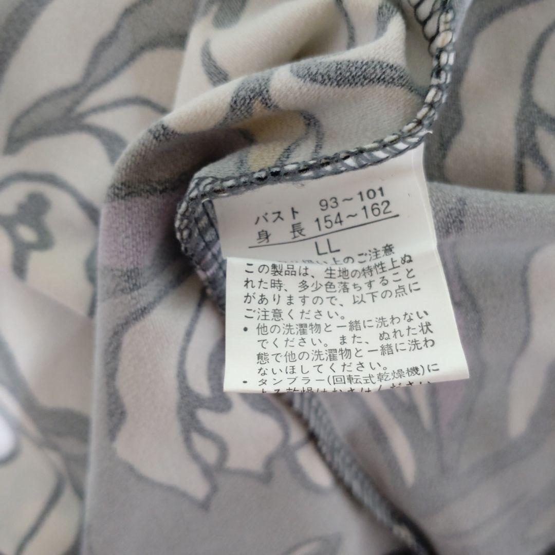 花柄五分袖チュニック グレー - メルカリ