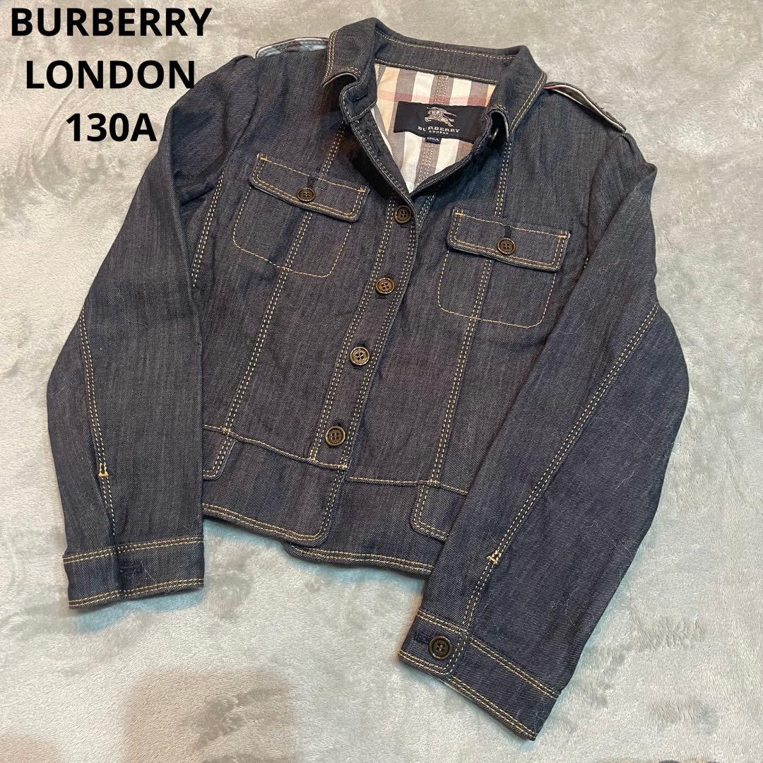 Burberry LONDON ペプラムダークブルー デニムジャケット - メルカリ