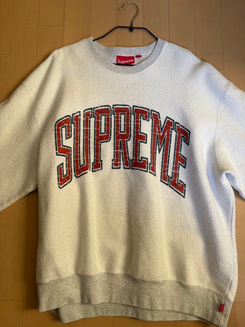Supreme ホワイト トレーナー L Supreme(シュプリーム) 25SS Washed Box Logo Crewneckウォッシュド