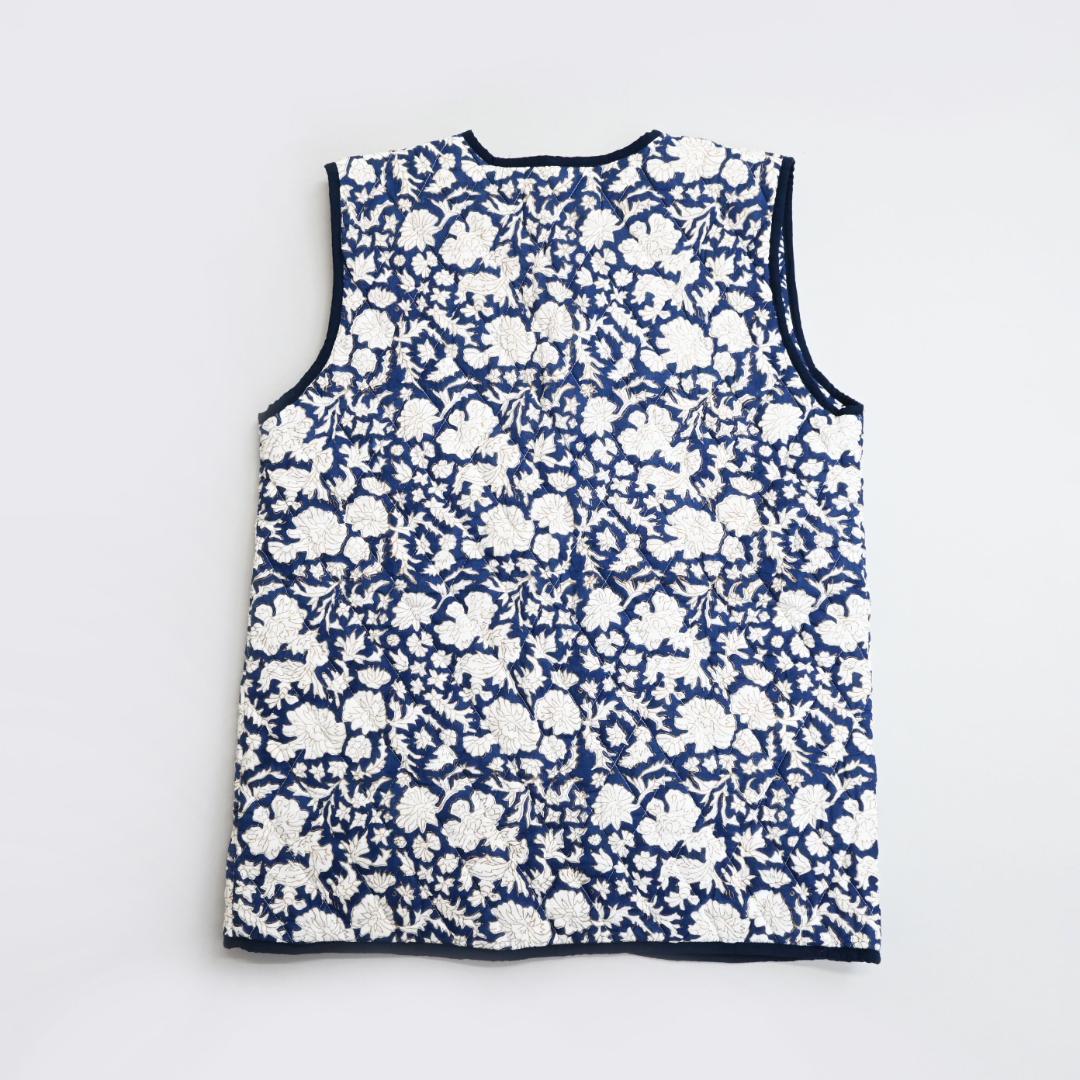 □ 44695☆定価3.9万 エスゼットブロックプリント キルティングベスト