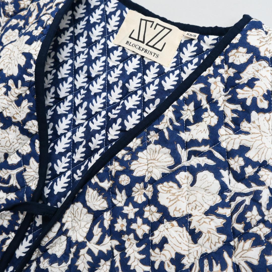 □ 44695☆定価3.9万 エスゼットブロックプリント キルティングベスト