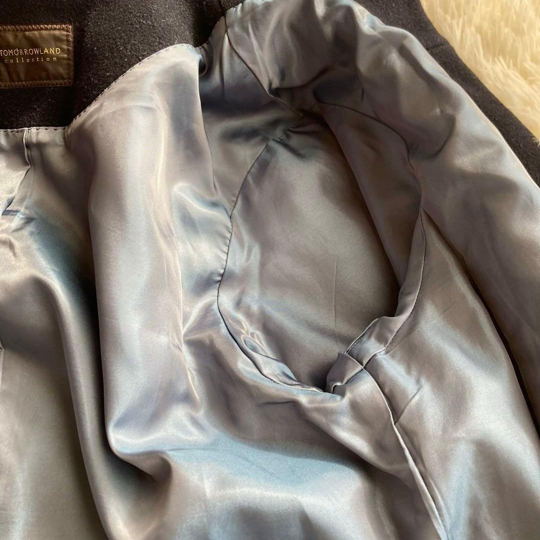 トゥモローランドコレクション フード付きロングコート ウール 40