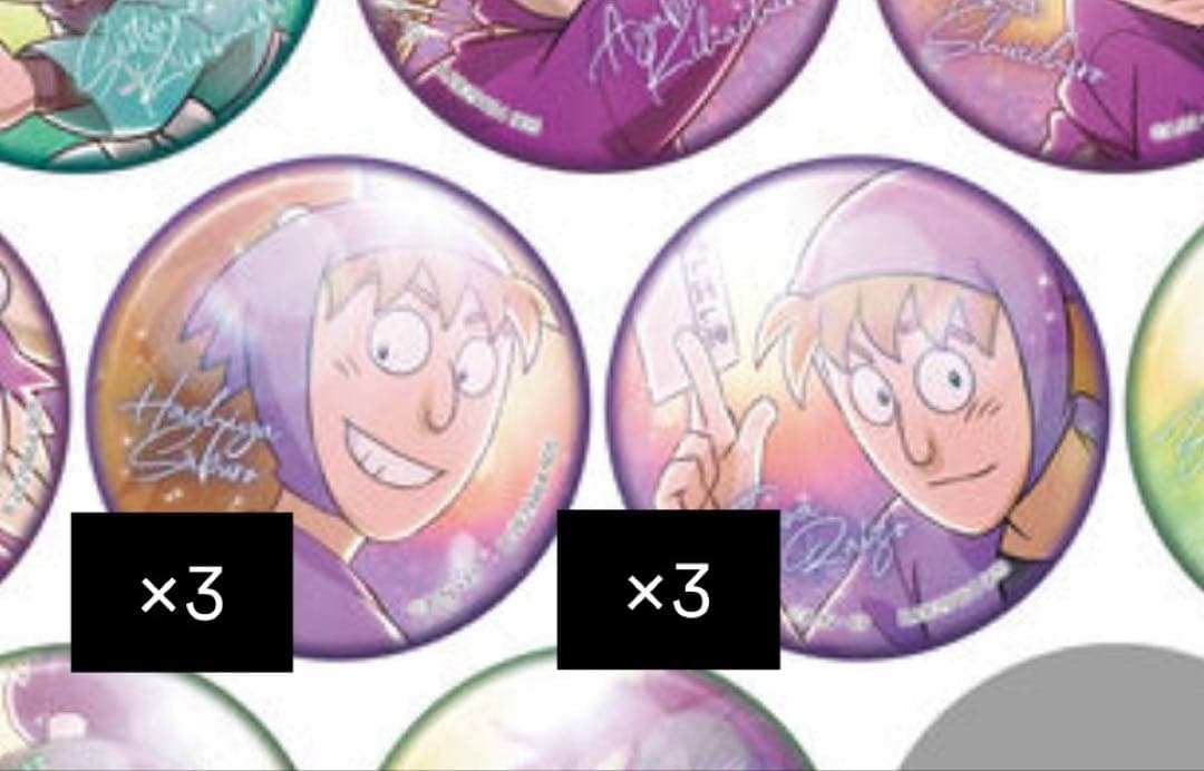 鉢屋三郎 不破雷蔵 忍たま乱太郎キラキラ彩光缶バッジまとめ売り×6