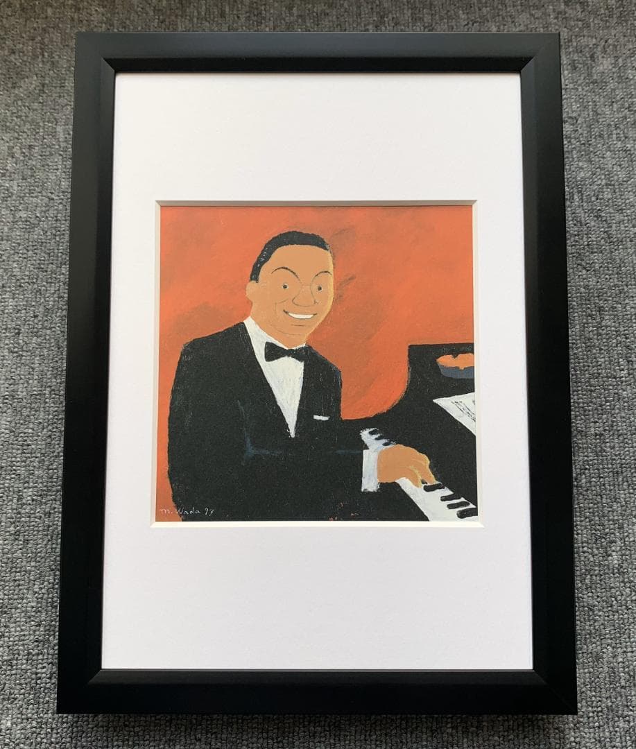 和田誠『ナット・キング・コール』 A4サイズ 額入り 印刷物 額装品