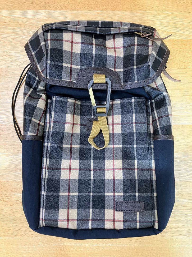 美品 マスターピース リュック チェック カラビナ付き - メルカリ