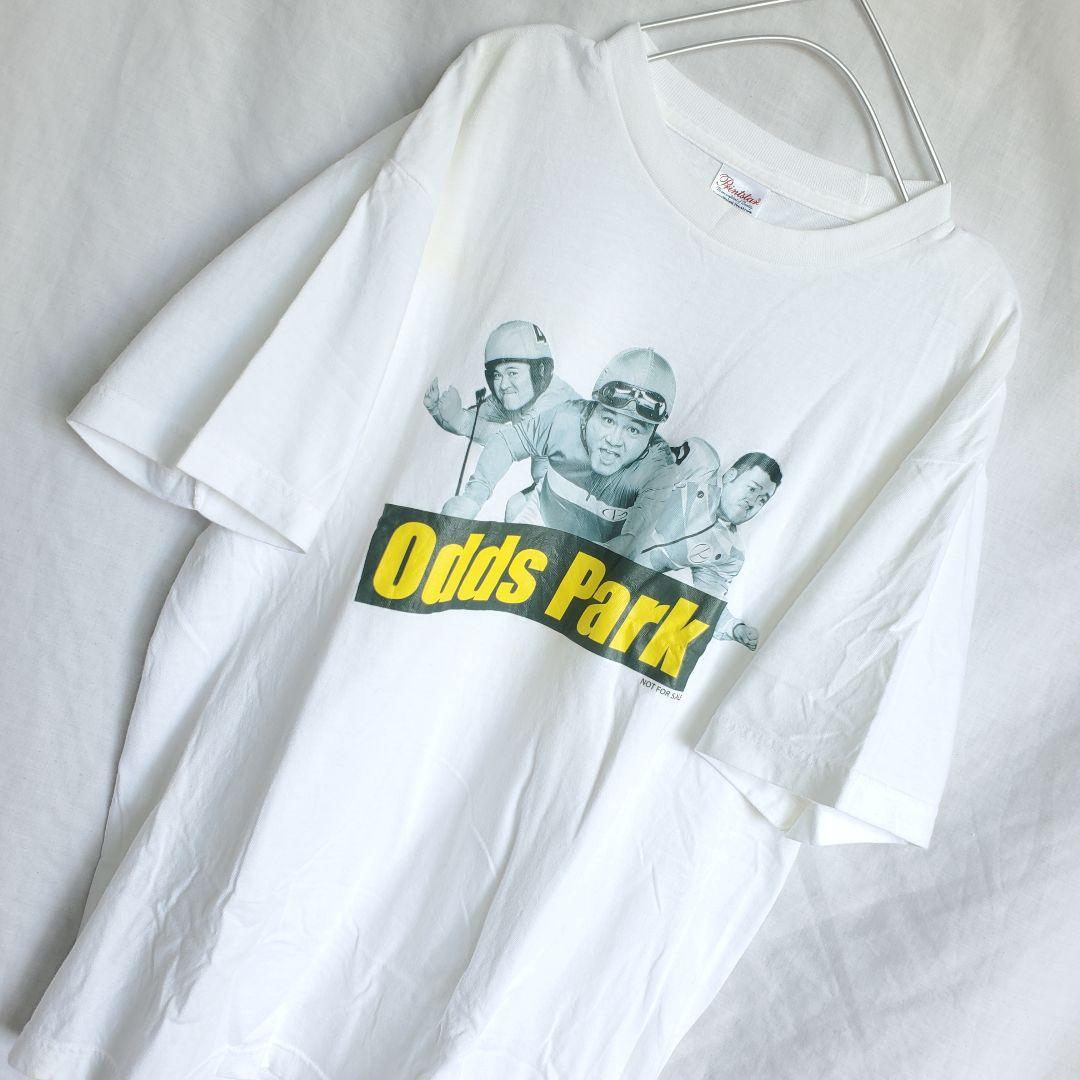 希少 非売品 アンタチャブル 競馬 ザキヤマ 山崎 半袖 芸人 白 Tシャツ