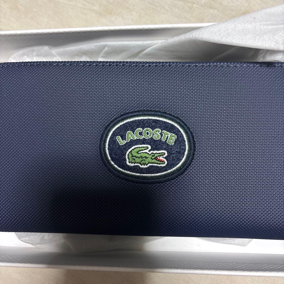 LACOSTE ネイビー 長財布 - メルカリ