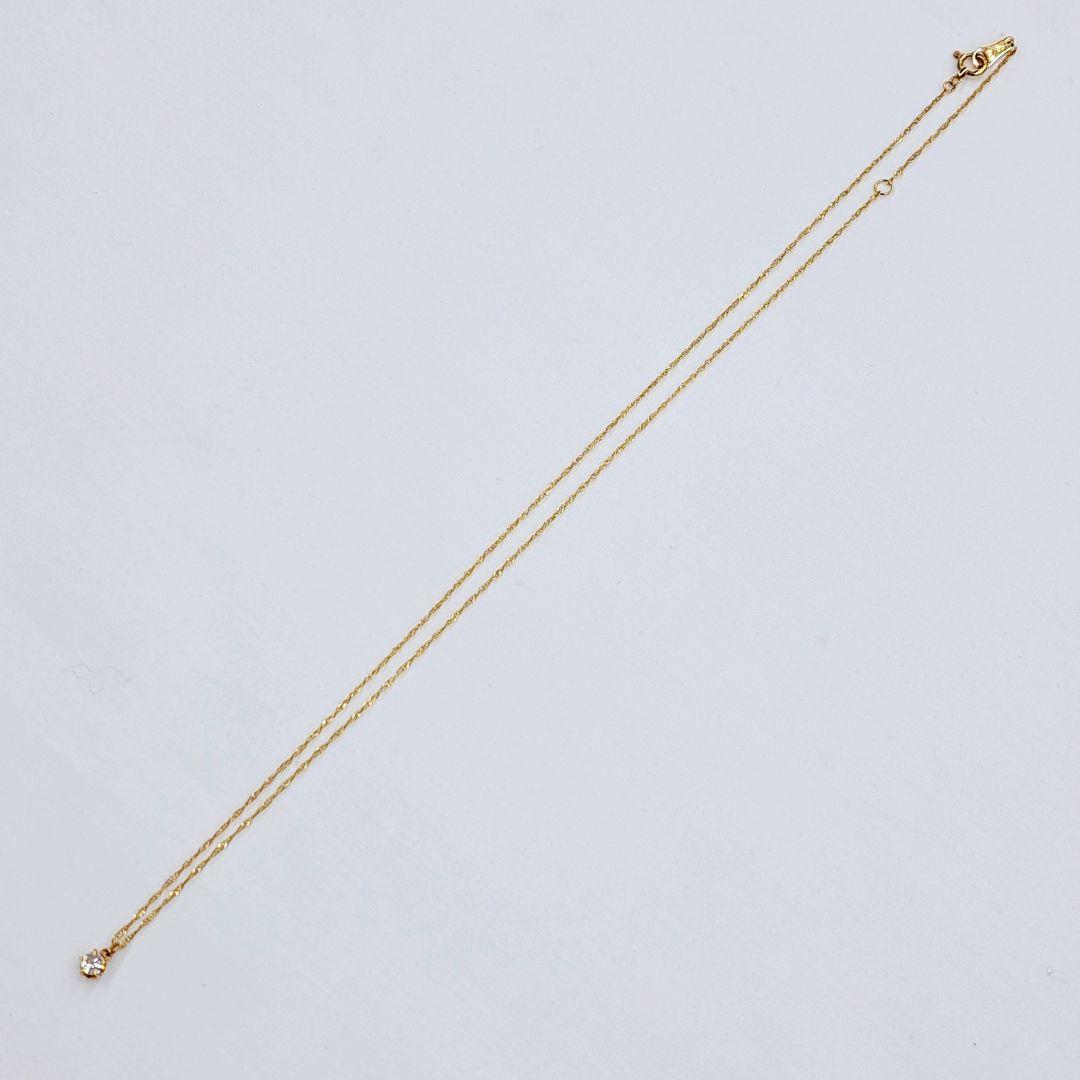 agete K18 ダイヤ 0.1ct 一粒 ネックレス