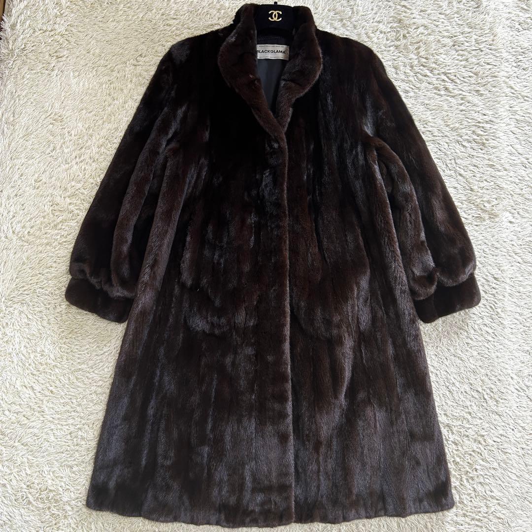 極美品】ブラックグラマ ミンク 毛皮 ロングコート DAEHO ダーク