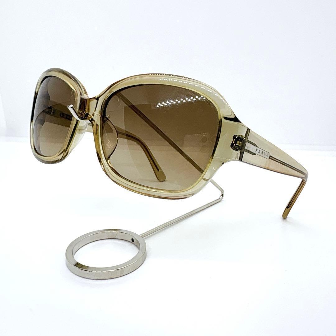 PRADA サングラス SPR26G サイドロゴ クリアフレーム ベージュ - メルカリ