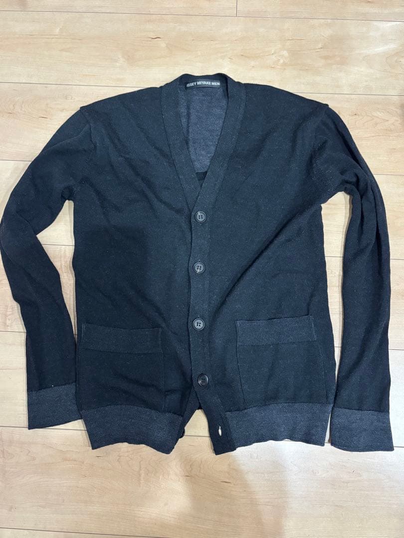 issey miyake men カーディガン　黒 issey miyake MEN】Made in Japan 80's 100% Cashmere Knit Cardigan