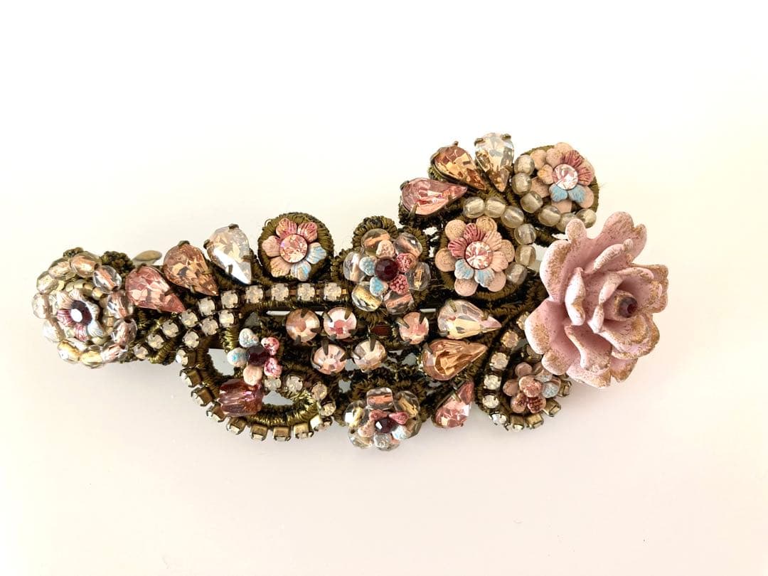 ミハエルネグリン＊立体薔薇付きレースバレッタ