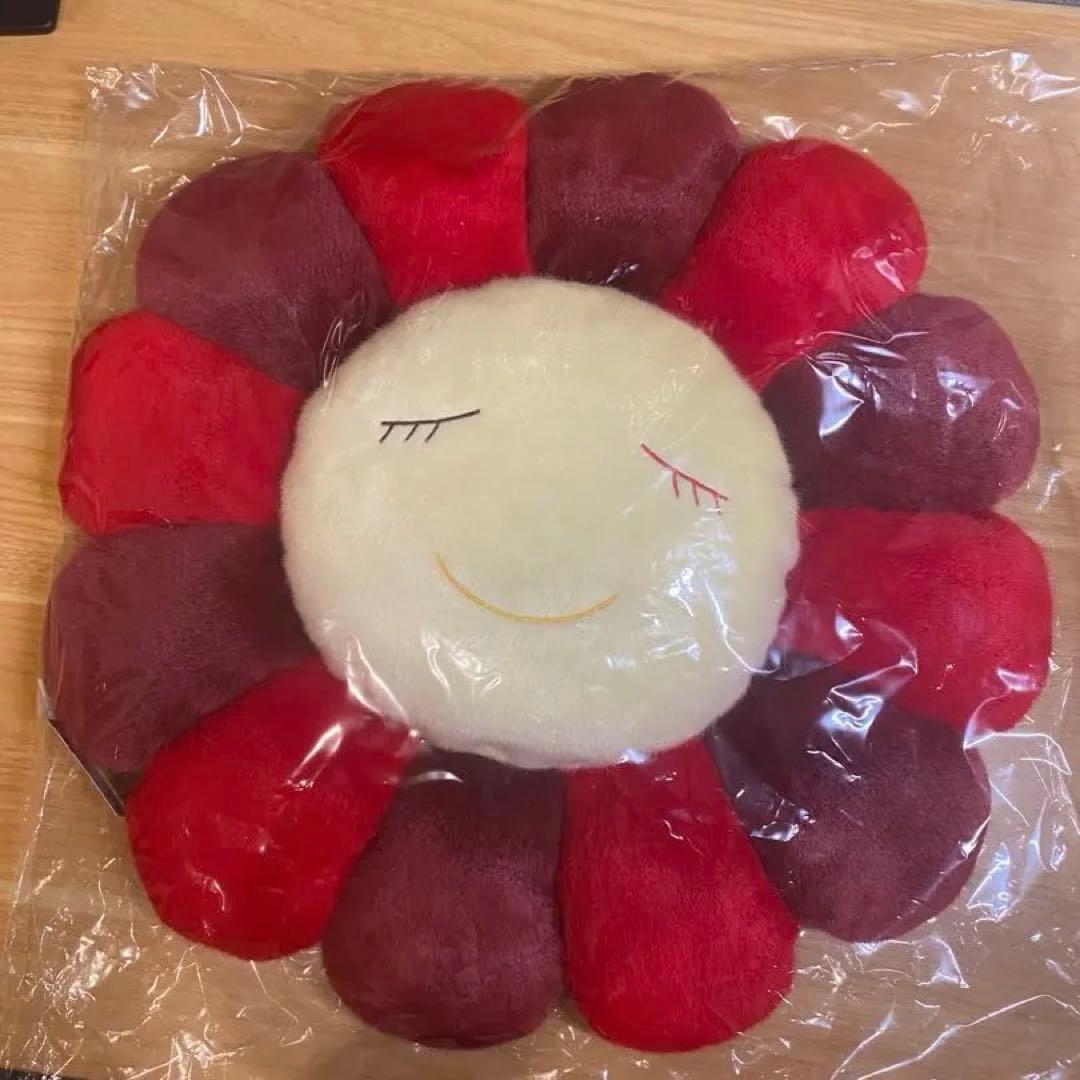 お花クッション 村上隆 ローズレッド