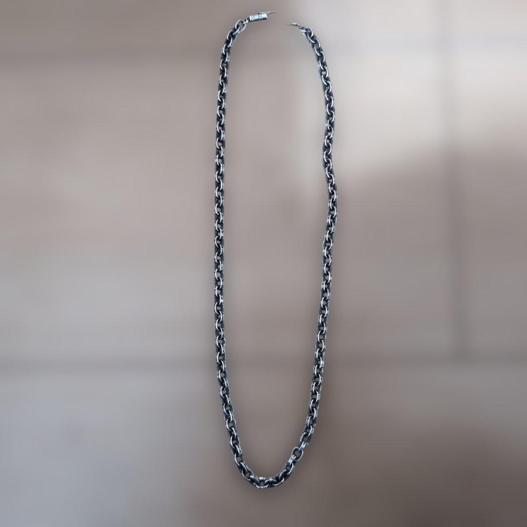 クロムハーツシルバー ペーパーチェーンネックレス ロブスタークラスプ クロムハーツペーパーチェーンネックレス2クリップ30インチ(約76cm