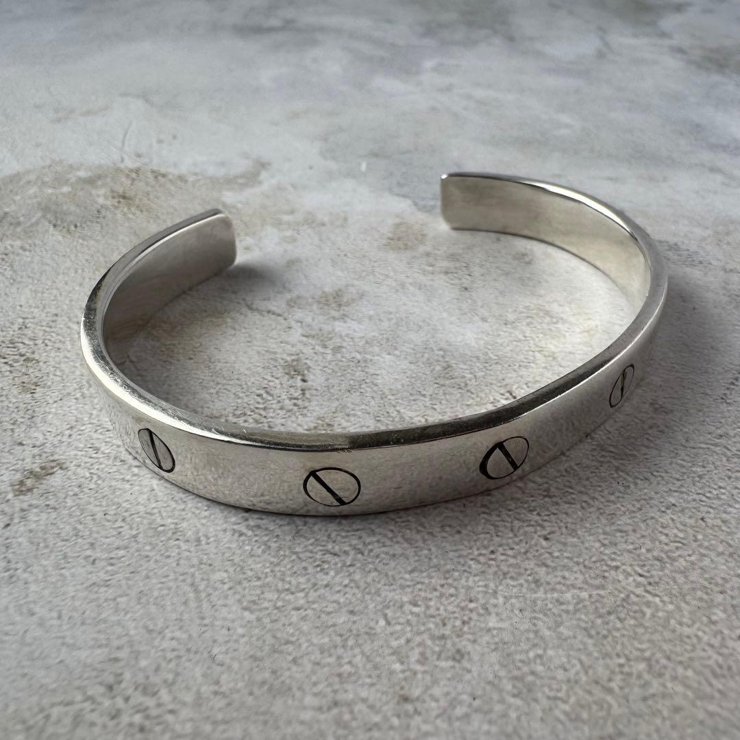 ヴィンテージ スクリューデザインカフブレスレット シルバー925