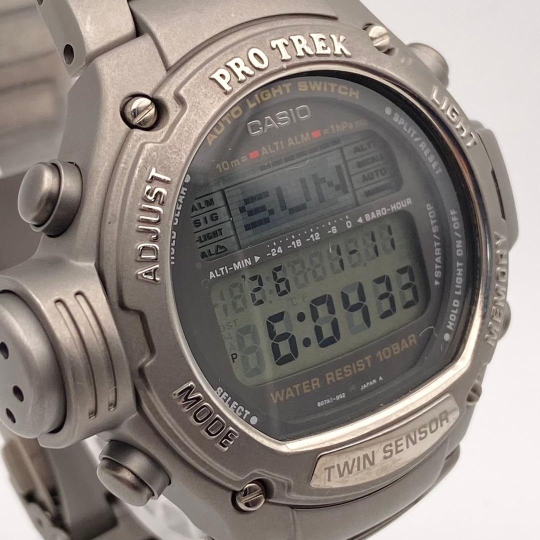 【稼働】CASIO PRO TREK PRT-3000 スクリューバック 美品 美品】カシオプロトレックPRT-3000フルチタン&スクリューバック - メルカリ