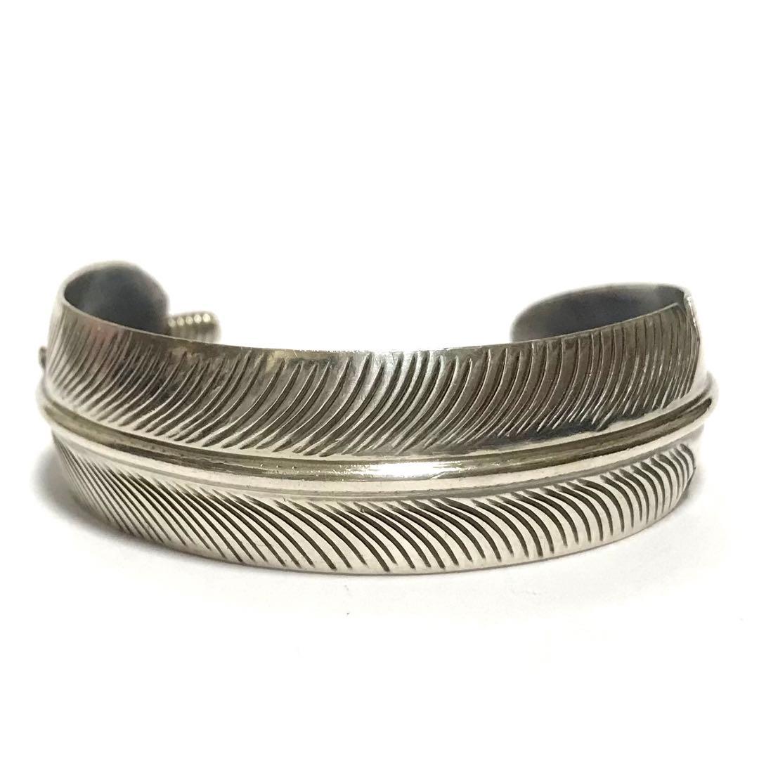 NAVAJO ナバホ族 フェザー バングル 925 シルバー インディアン