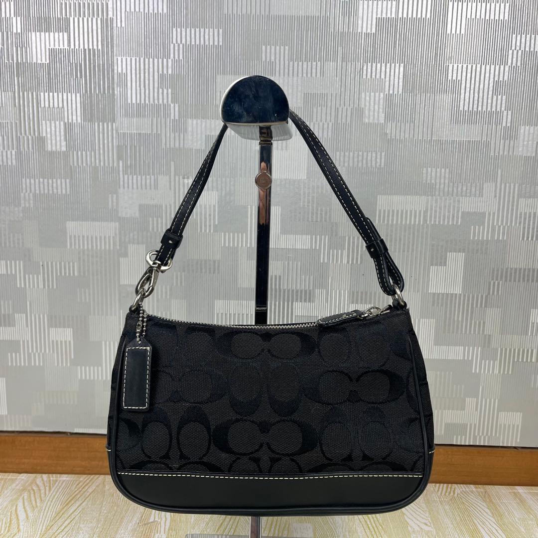 Coach コーチ アクセサリーポーチ シグネチャー ブラック 黒 - メルカリ