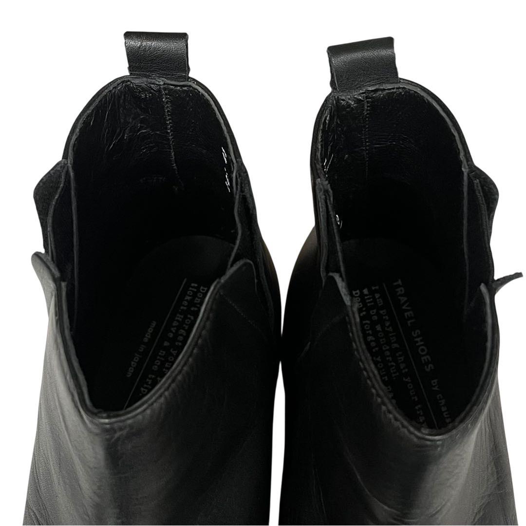 未使用級】ショセ 40 防水レザー サイドゴアブーツ vibram 黒 - メルカリ