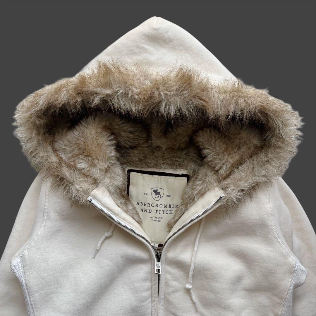 トップス 00s y2k archive \"A&F\" Fur zip hoodie