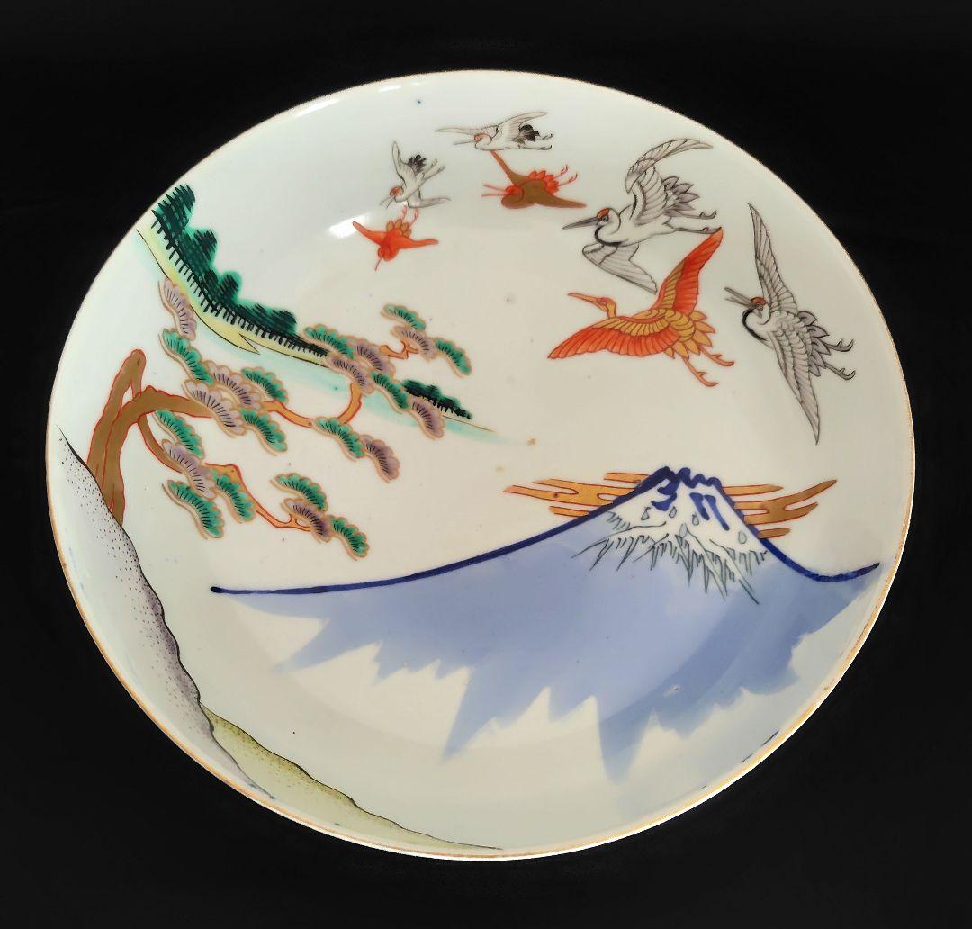 古伊万里 アンティーク 大鉢大小セット『松 鶴 富士 波 宝舟』明治大正