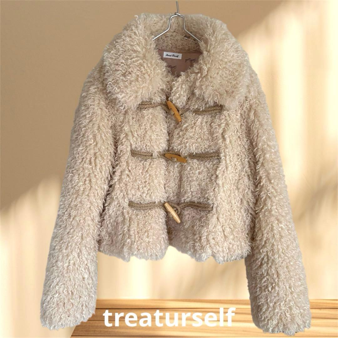 treaturselfトリートユアセルフ テディベア ボアショートジャケット