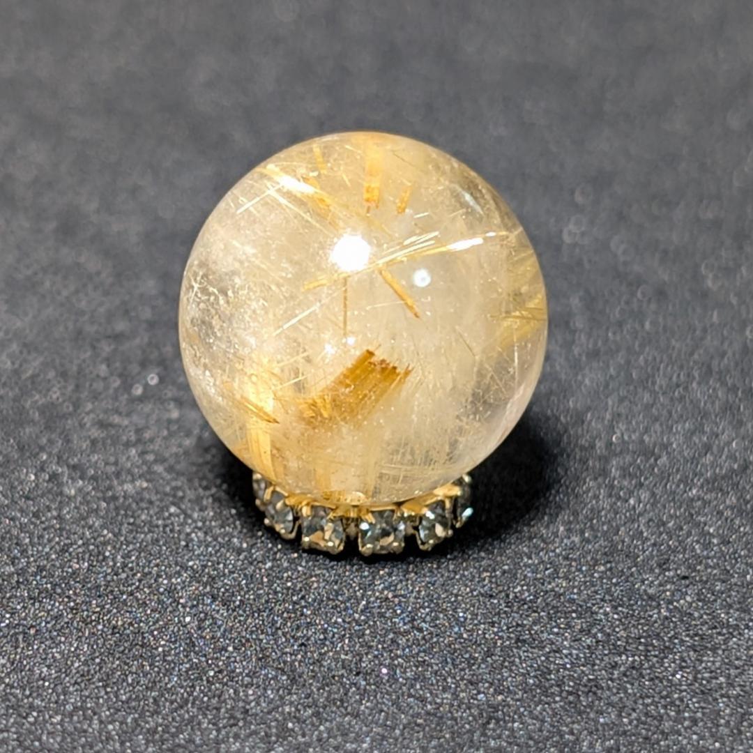 有馬英次　ゴールド タイチンルチル 13ミリ 1粒売り 貫通穴あり