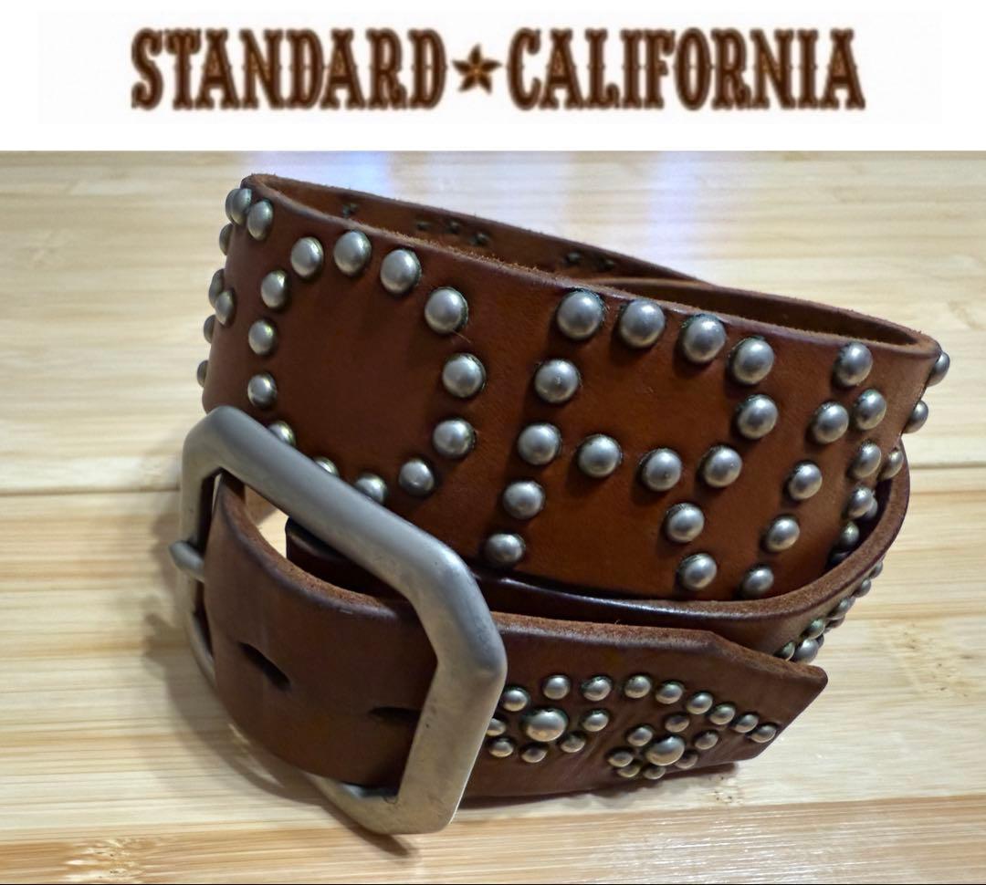 ⭐️HTC×スタンダードカリフォルニア⭐️シルバースタッズ×ブラウンレザー⭐️32 ⭐️HTC×スタンダードカリフォルニア⭐️シルバースタッズ×ブラウン