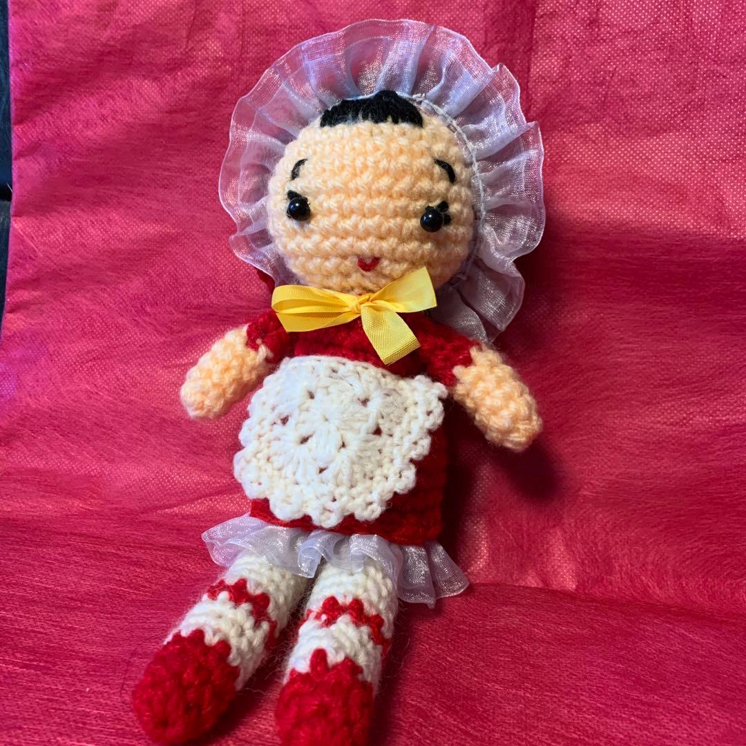 文化人形 あみぐるみ ハンドメイド はなちゃん 昭和レトロ ぬいぐるみ